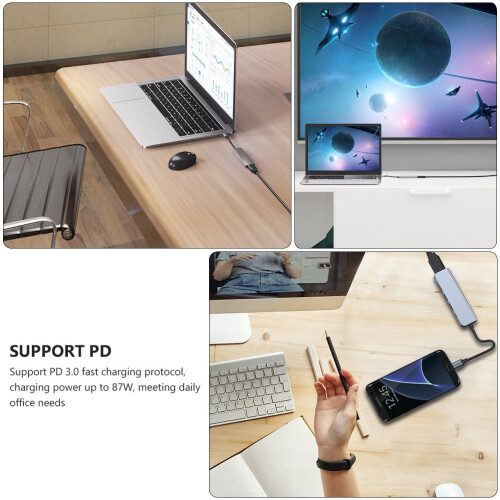 Hub USB a 6 porte e convertitore video Sexagesimo per laptop/tablet 1