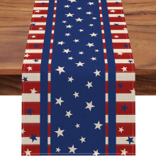 Nappe Uclet pour fête, 4 juillet, Jour du Souvenir, Fête de l'Indépendance, Chemin de table pour la cuisine et la salle à manger, idéal pour les