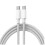 Câble de charge rapide USB Type C, PD60W, cordon tressé, compatible avec iPhone 15, Android, Samsung, Huawei, blanc, 2 m 1
