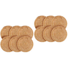 Lot de 12 dessous de plat en rotin tressé, napperons, dessous de plat, sous-plats, plats de présentation artisanaux