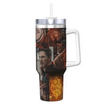 Mug isotherme Doctor Strange 40 oz avec poignée, tasse durable et isolée, garde les boissons chaudes ou froides, idéal pour le fitness et les