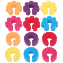 Party Supplies Ring Red Wine Glass Stickers for Holiday Wedding Stemware with C-shaped Logo (12pcs) Charms Silica Gel