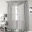 Qutain Linen Solid Viole Sheer Curtain Window Panel Drapes 55" x 84 inch - Silver 1