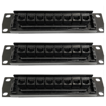 3X 8 Port Straight-Through CAT6 Patch Panel RJ45 Network Cable Adapter Jack Ethernet Distribution Frame