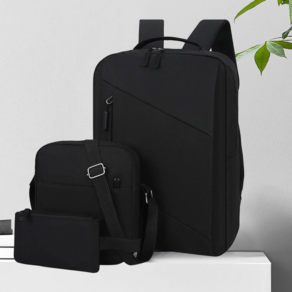 Fashion Three-Piece Backpack Backpack Male Business Usb Charging Laptop Bag High-Capacity Students Bag, Computer Bag 9083649998694