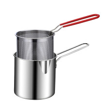 Deep Fryer Pot with Strainer Basket Stainless Steel Pan for Fish Shrimp Chicken and Fries