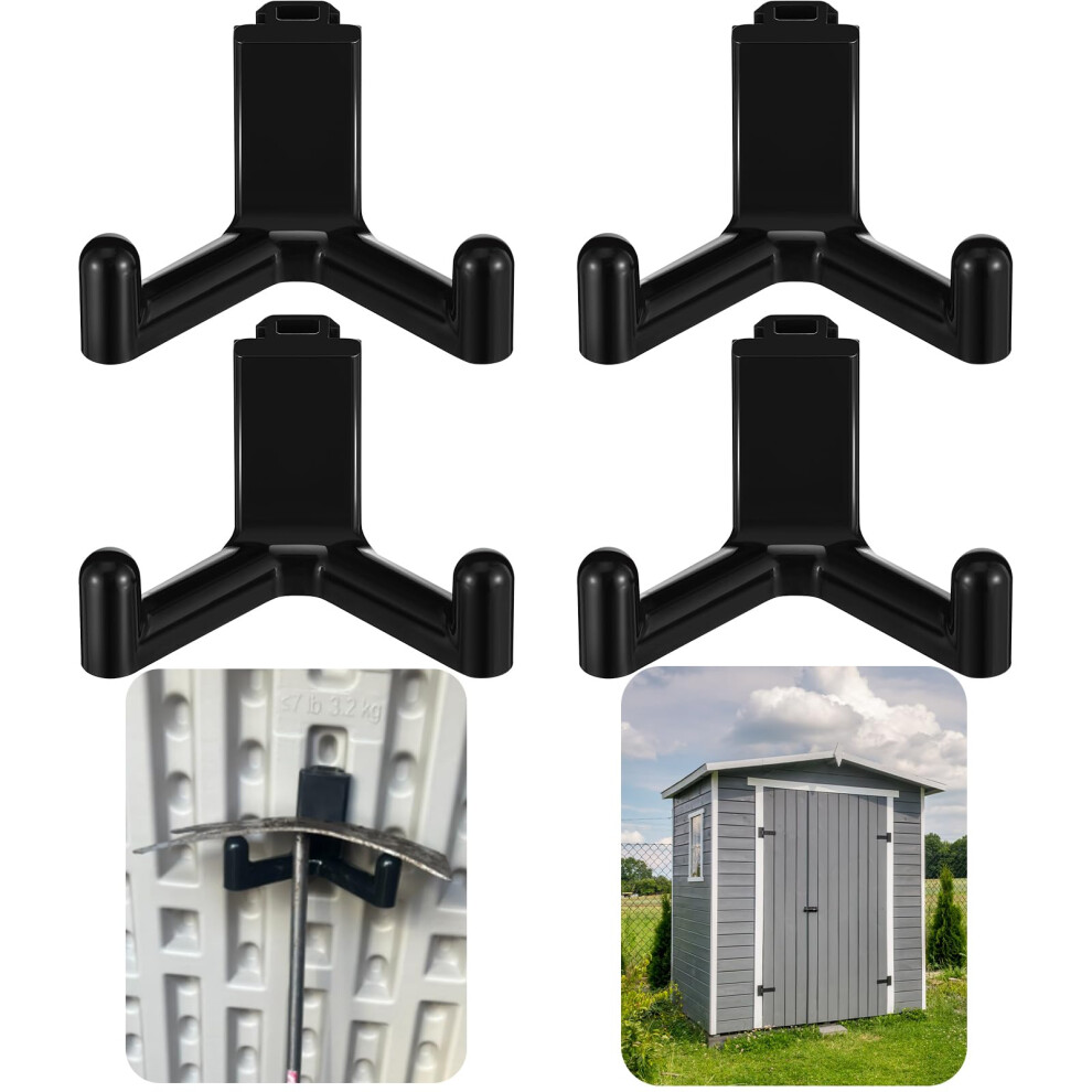 Shed Tool Hooks 5 Pack Black Abs Snapin Garage Storage For Lifetime Vertical Siding Sheds 9164114654823