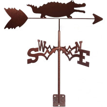 Stainless Steel Weather Vane Retro Style Wind Direction Indicator for Outdoor Garden Roof Mount