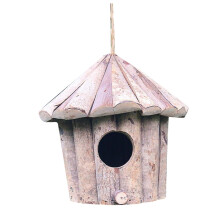 Wooden Bird House Outdoor Hanging Cottage Style Rustic Nest for Garden and Wedding Decoration