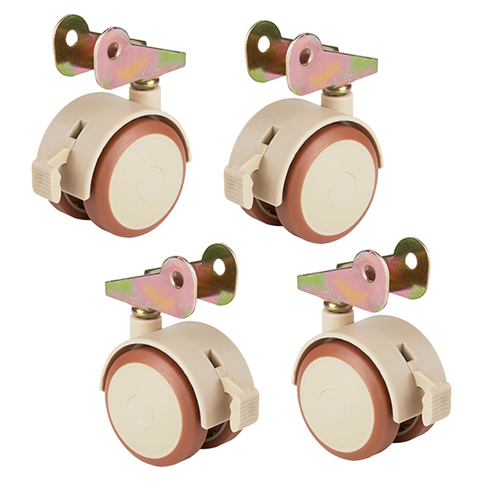 2 Inch Swivel Caster Wheels With Brake, Quiet Smooth Rolling Pu Furniture Replacement Casters 9164114655523