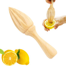 Wooden Citrus Juicer with Ergonomic Grip, Solid Beech Handheld Lemon Squeezer for Kitchen and Bar