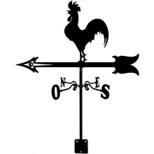 Stainless Steel Rooster Weather Vane Wind Direction Indicator for Outdoor Garden and Roof Decor
