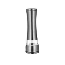 Stainless Steel Pepper Grinder and Manual Coffee Grinder, Adjustable Acrylic Bottle 21cm White