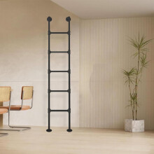 Wall Mounted Attic Ladder 1.8m Black Wrought Iron Load Capacity Loft Bed and Escape Ladder