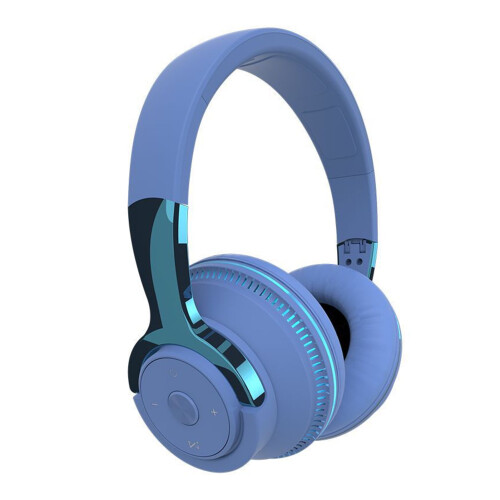 Ακουστικά H2 συμβατά με Bluetooth 5.1 με πολύχρωμα φώτα LED, φορητά πτυσσόμενα ασύρματα