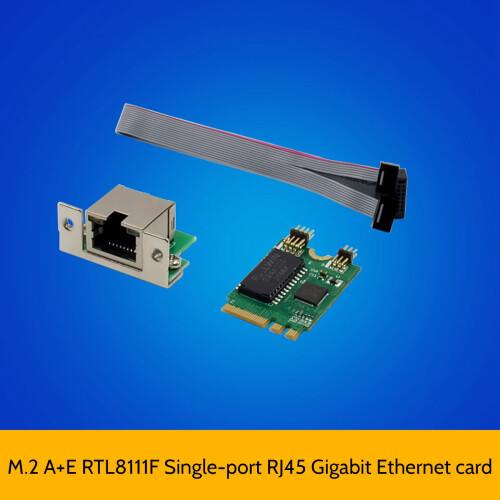 Carte réseau Mini PCIe M.2A+E vers RTL8111F Gigabit Ethernet, port unique RJ45 1