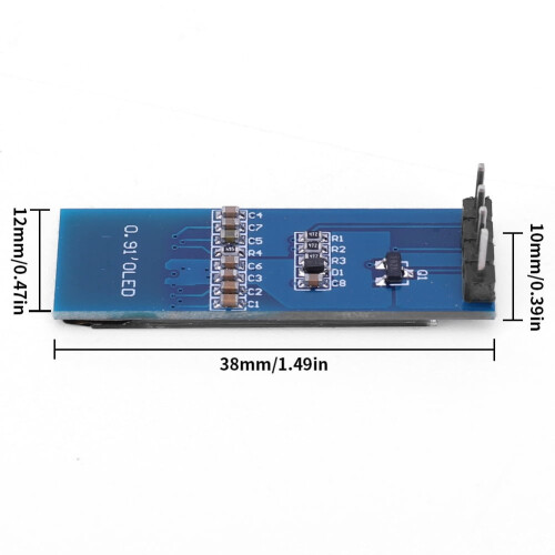 Módulo OLED jixopn de 0,91 polegadas, tamanho compacto, módulo de tela LCD OLED 128x32 (azul) 2
