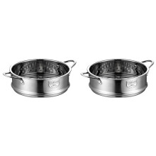 Panier vapeur épais 2 x 20 cm en acier inoxydable avec double anse pour soupes et pots à lait - Ustensiles de cuisine