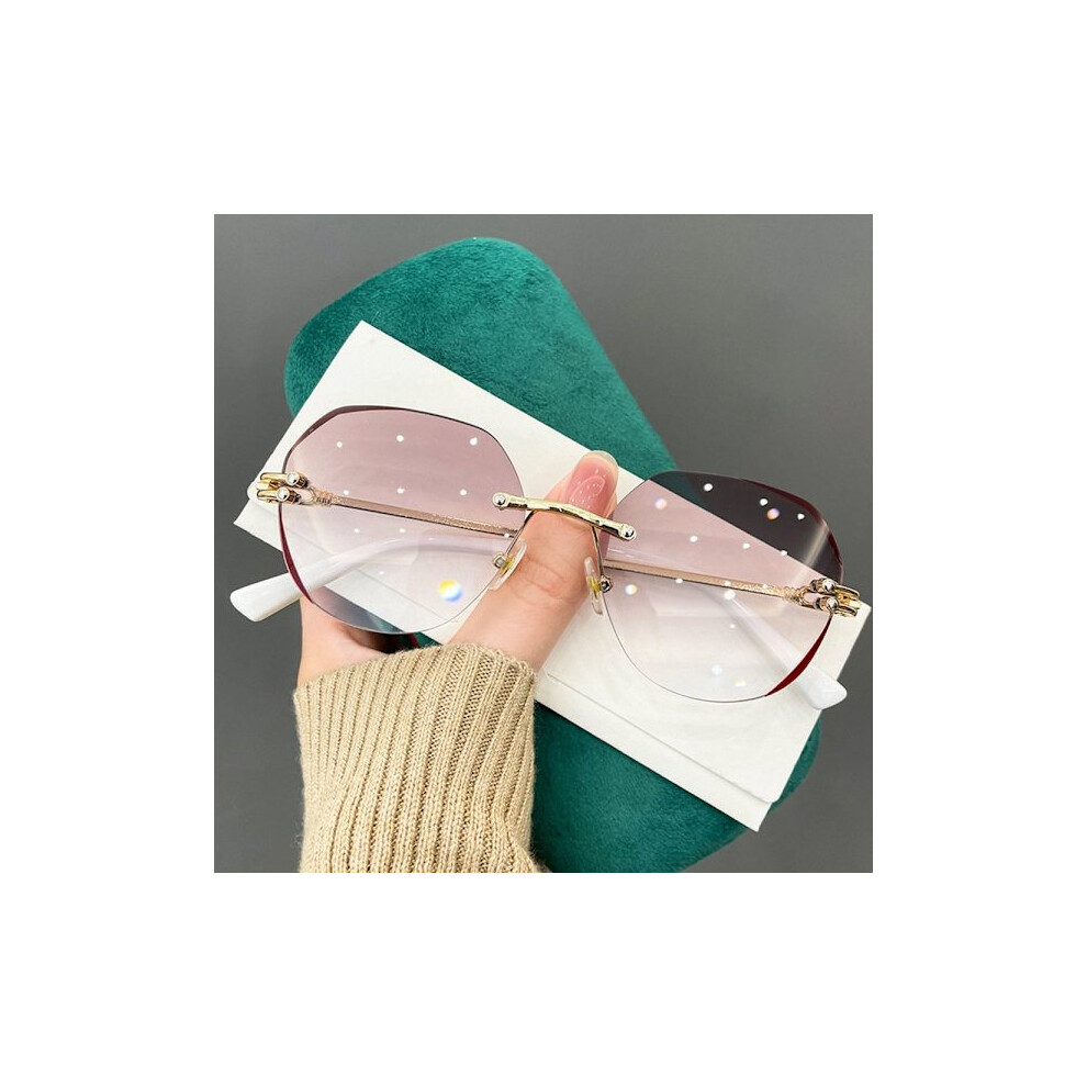White +2.00~+4.0 Diopter Reading Glasses Frameless Presbyopic Glasses Strength 2.00-Strength 2.00