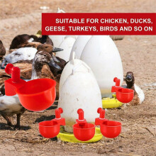 YiFudd 6pc Poultry/Quail Water Drinking Cups Chicken Hen Plastic Automatic Drinker New