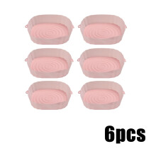 1/2/3x Siliconen bakplaat voor airfryer, ovenbakplaat voor pizza, gefrituurde kip, herbruikbare siliconen mand voor airfryer, accessoires, roze - 6