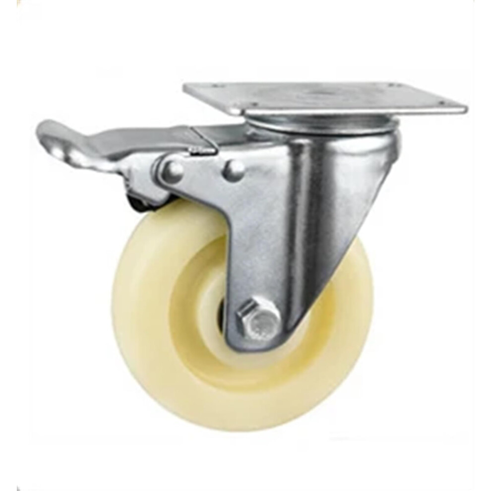 2.5 Inch Nylon Caster Wheel With Brake, Smooth 360 Ball Caster For Small Furniture And Carts 9113335047907