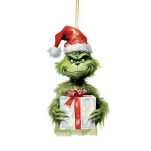TOFOTL Christmas Tree Decorations, Compatible with Holiday & Car Accessories, Acrylic Green Cartoon Pendant, Indoor/Outdoor Use (Black)