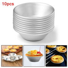 10er-Set Eierkuchenformen, Heißbackformen, Cupcake-, Kuchen-, Keks- und Puddingformen aus Aluminium