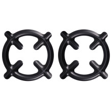 Mizh2Pcs Supports pour cuisinière à gaz domestique, supports pour cafetière, supports pour cafetière moka (noir)