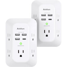 sztuki listew przeciwprzepięciowych do ładowarki ściennej USB, przedłużacz 5 gniazd z 4 portami ładowania USB (1 gniazdo USB typu C),