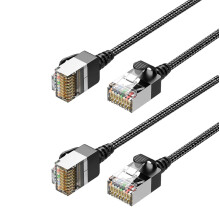 2 db-os CAT6a Ethernet kábel, Slim3FT, vékony CAT6 Ethernet patch kábel, derékszögű, rugalmas és könnyű, UTP RJ45 számítógéphez