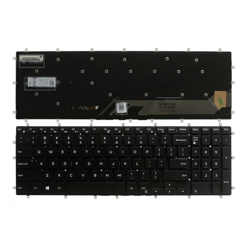 New Us Backlit Laptop Keyboard (No Frame) Replacement Compatible With Dell Latitude 3590, Vostro 5568, 3581, 7570, 7580 Black 9395123770345