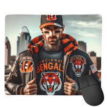 Bengals csúszásgátló gumi egérpad focicsapat mintás nyomtatott egérpad gamer egérpad 7x9 hüvelykes