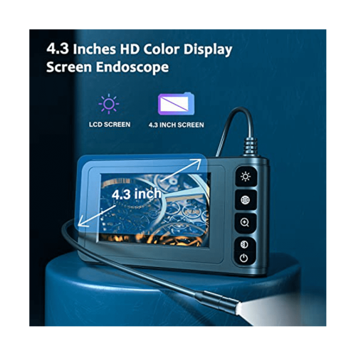Câmera endoscópica industrial tipo "cobra" com tela LCD HD de 4,3 polegadas para inspeção de esgoto e cabo de 10 metros. 2