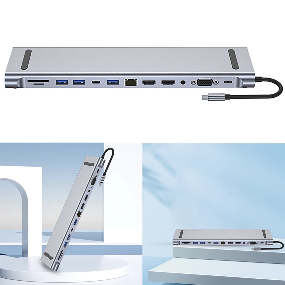 Jixopn Usb C Hub Pd 100W Usb 3.0/2.0 Ports Multiport Adapter For Pc Laptop (12 In 1) 9395123770406