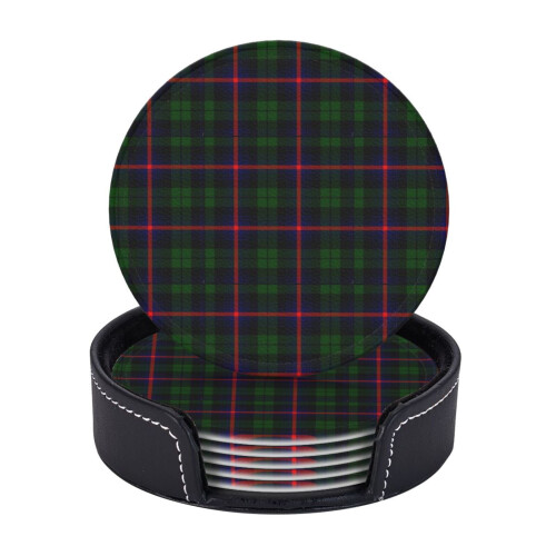 6 τεμάχια δερμάτινα σουβέρ, σουβέρ Clan Urquhart Tartan για ποτά, μαξιλάρι για ποτήρια, δώρο