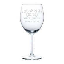Verre à vin Gobelet Grand-père Le plus beau cadeau au monde pour grand-père Fête des pères (10 oz)