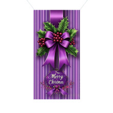 SLYNSHome Feestelijke Kabouter Deurhoezen Decoraties Kerst Paarse Strik Voordeurhoes Deurbanner Achtergrond Feestartikelen
