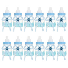 12 stk. babyshower-godteriflaskefestgave blå mater-stil