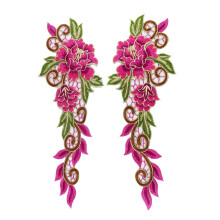 Elroy2 piezas de parches bordados termoadhesivos, pegatinas de tela con flores de rosas para prendas de vestir, camisetas, vaqueros - 25*37cm
