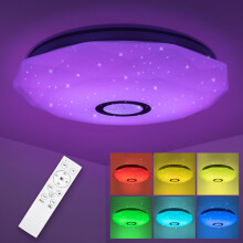 Panneau LED de plafond - Changement de couleur par télécommande - Plafonnier RGB à intensité variable - Blanc neutre 3000K-6500K - Étanchéité
