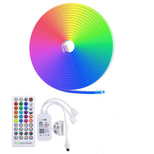 Bande lumineuse néon RGB FloHua, bande en silicone colorée Bluetooth/Wi-Fi compatible avec Alexa/Google, éclairage d'ambiance à personnaliser