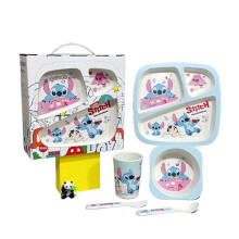 Creative New Bamboo Fiber Children's Dinnerware Set Five Piece Set Preschool Baby Stitch.Gift.Box Five.piece.set.with.box