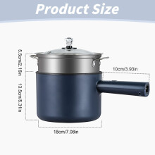 Hilingoto Electric Hot Pot 1.8L with Steamer, Non-Stick Pan, Adjustable Temp, Overheat Protection, White
