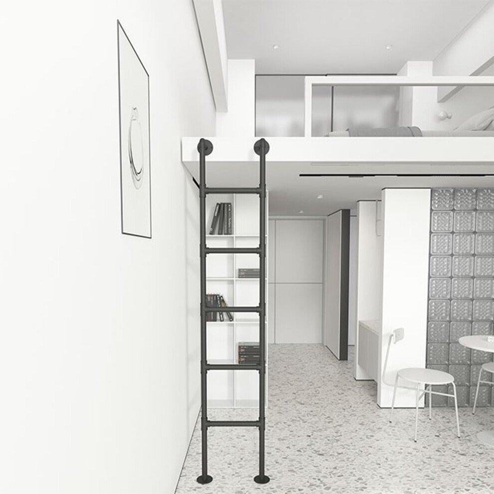 Wall Mounted Loft And Egress Ladder 1.75M Metal, 330Lbs Capacity, Rv Bunk Bed And Window Well Use 9113335048058