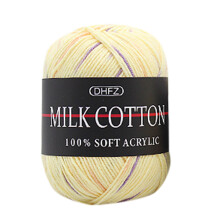 YMARPT Crochet Yarn, 50g Roll Soft Milk Cotton Variegated Yarn, Colorful Ombre Knitting Wool for Crochet Weaving Craft Beginners