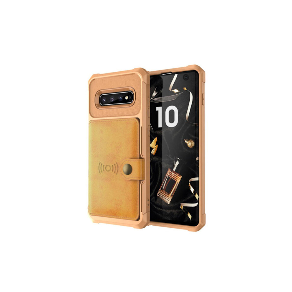 Compatible With Samsung Galaxy S10+ - Practical Durable Case With Card Slot Brown 9071309719734