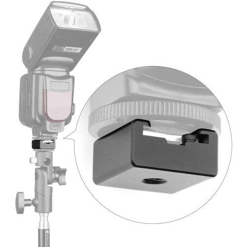 Updated Flash Cold Shoe Mount Adapter Flash Shoe Mount Flash Stand Adapter with 1/4"-20 Tripod Screw Thread 1