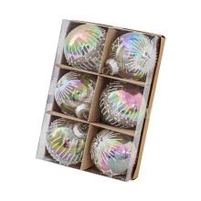Décorations de Noël en liquidation - Boule de Noël transparente de 8 cm, peinte en plastique, idéale pour décorer votre chambre.