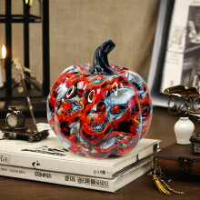 Yakbaofuo Ornements Citrouille d'Halloween en résine décorative artisanale Statue de table Décorations de bureau pour Noël et Halloween